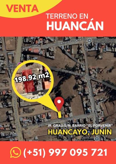 Venta de Terreno 198.92 m² en Huancán – Huancayo